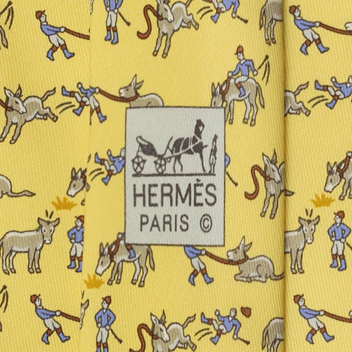 Hermes Men's Silk Tie Whimsical Jockeys Pattern 5473 | Necktie Cravate