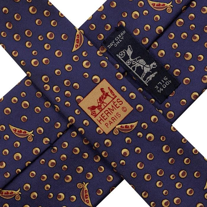 Hermes Men's Silk Tie Whimsical Peapods Pattern 7991 | Necktie Cravate