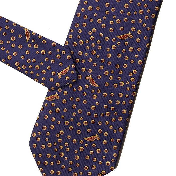 Hermes Men's Silk Tie Whimsical Peapods Pattern 7991 | Necktie Cravate