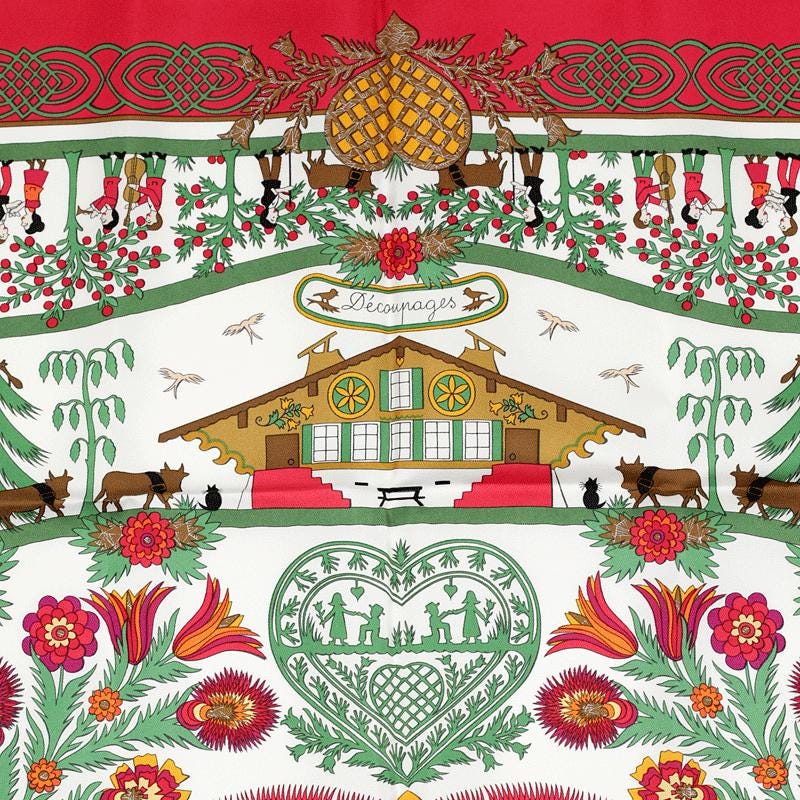 Hermes Scarf "Decoupages" by Anne Rosat 90cm Silk | Carre Foulard