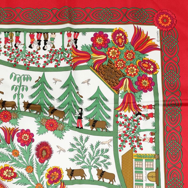 Hermes Scarf "Decoupages" by Anne Rosat 90cm Silk | Carre Foulard