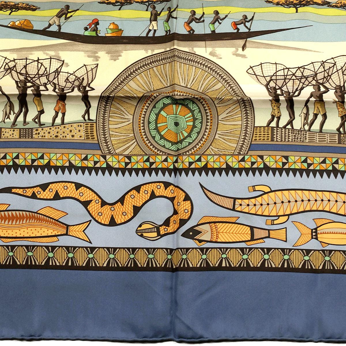 Hermes Scarf "Vie du Fleuve" by Aline Honore 90cm Silk | Carre Foulard