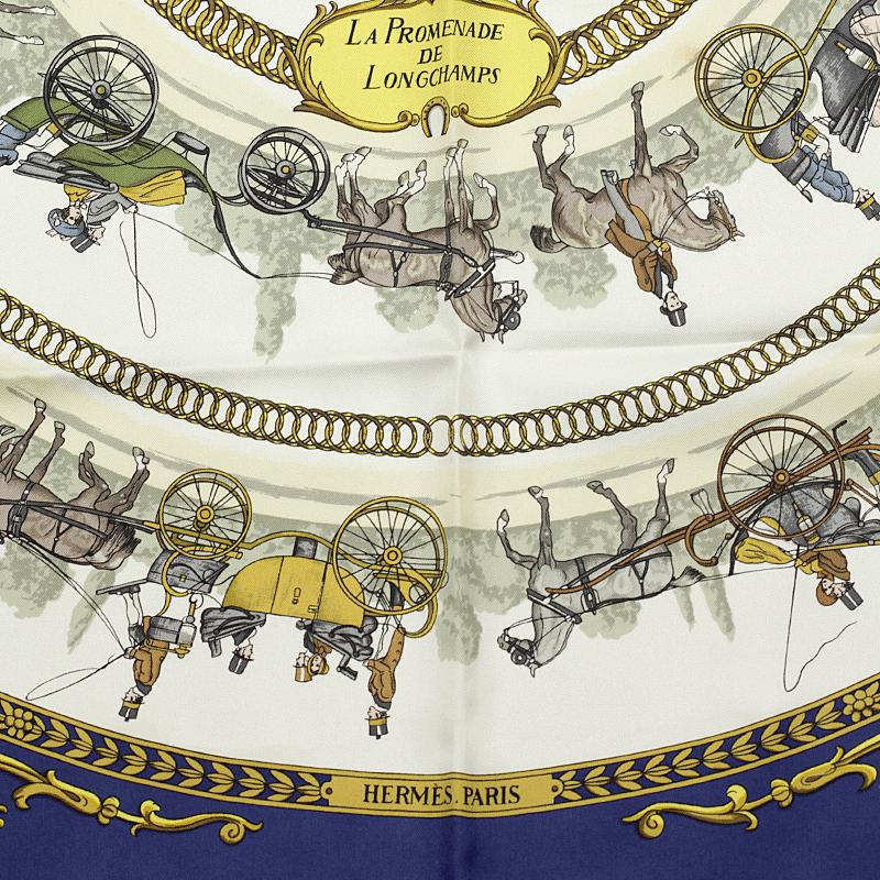 Hermes Scarf "Promenade de Longchamps" by Philippe Ledoux 90cm Silk | Carre Foulard