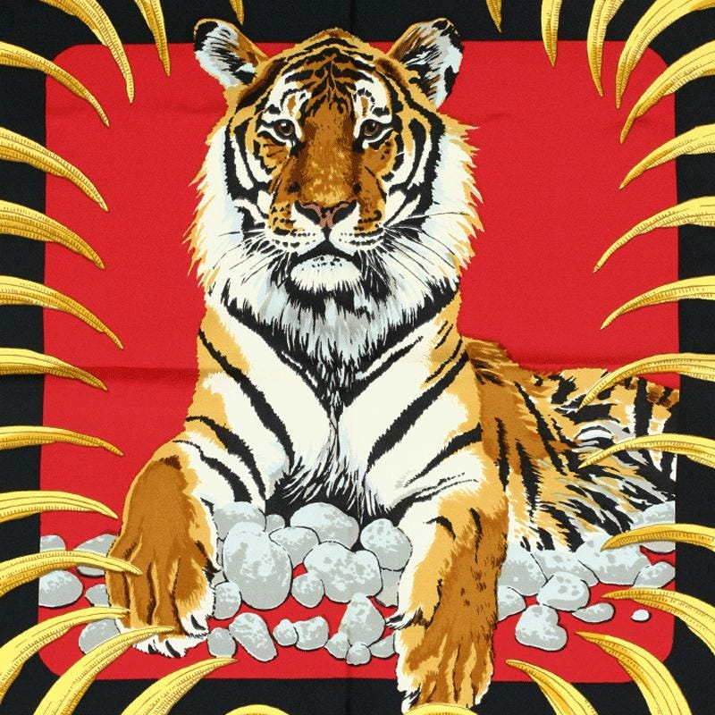 Hermes Scarf "Tigre Royal" by Christiane Vauzelles 90cm Silk