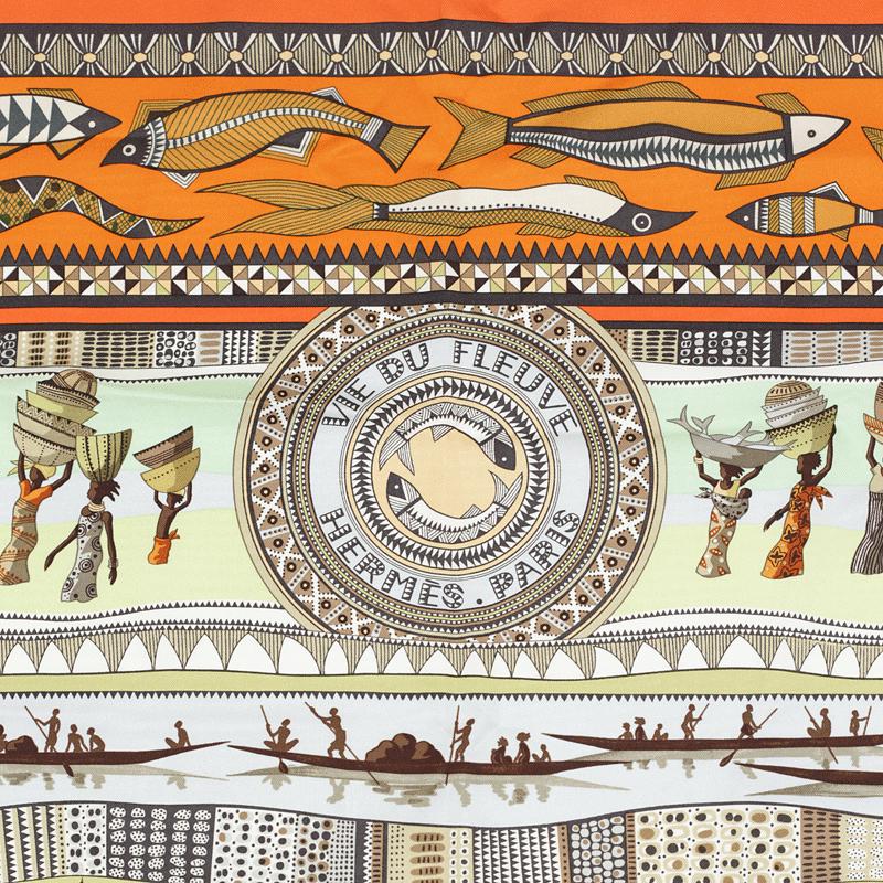 Hermes Scarf "Vie du Fleuve" by Aline Honore 90cm Silk | Carre Foulard NWT