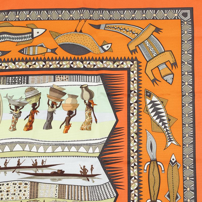 Hermes Scarf "Vie du Fleuve" by Aline Honore 90cm Silk | Carre Foulard NWT