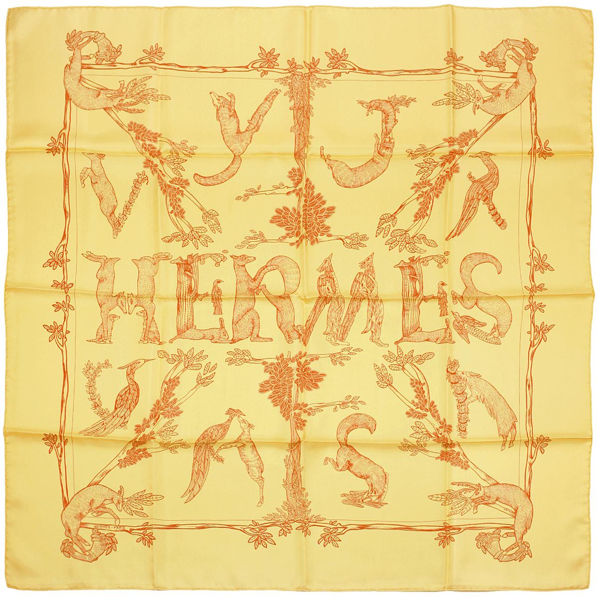 Hermes Scarf "Alphabet III" by Annie Faivre 90cm Silk | Carre Foulard