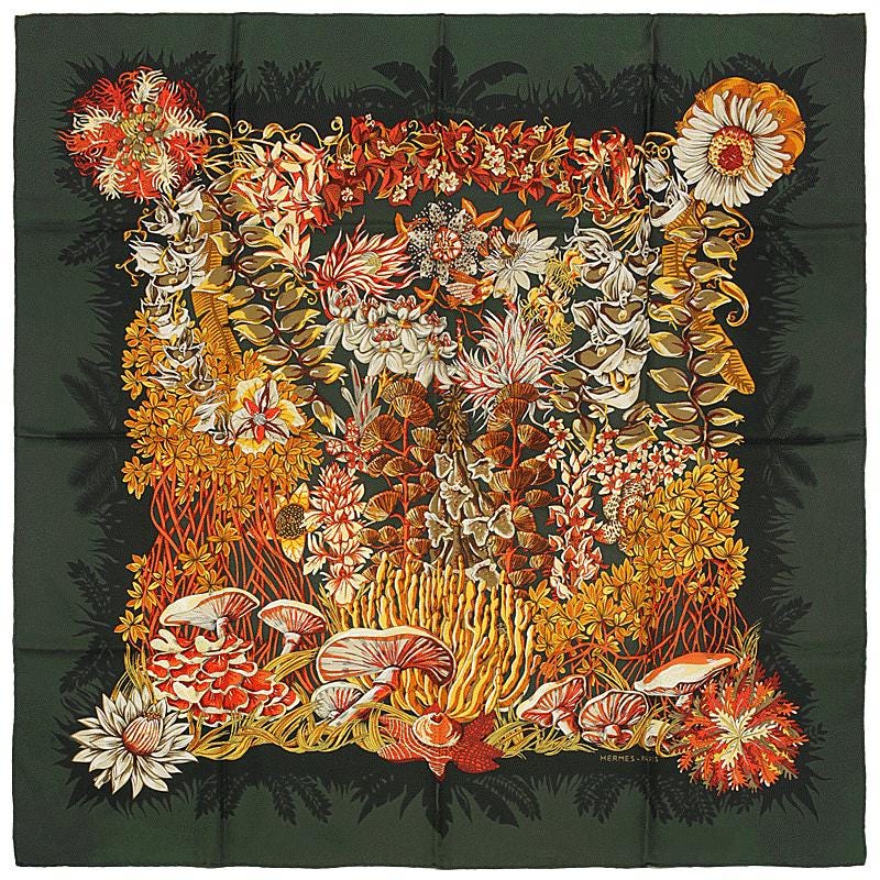 Hermes Scarf "L'Ile Deserte" by Annie Faivre 90cm Silk | Carre Foulard