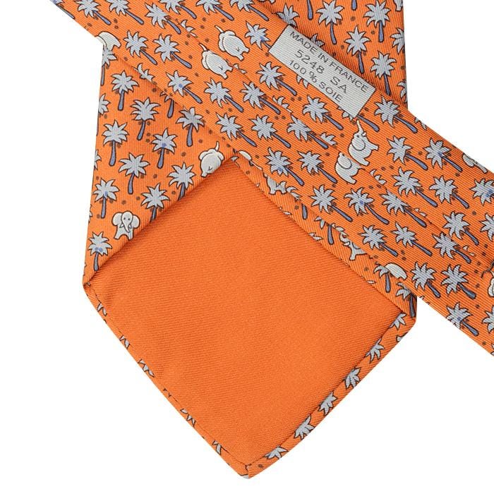 Hermes Men's Silk Tie Whimsical Elephants Pattern 5248 | Necktie Cravate