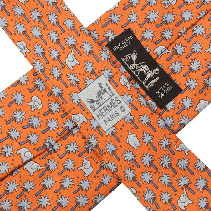 Hermes Men's Silk Tie Whimsical Elephants Pattern 5248 | Necktie Cravate
