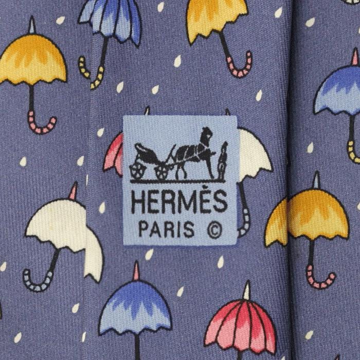 Hermes Men's Silk Tie Umbrellas Pattern 7431 | Necktie Cravate