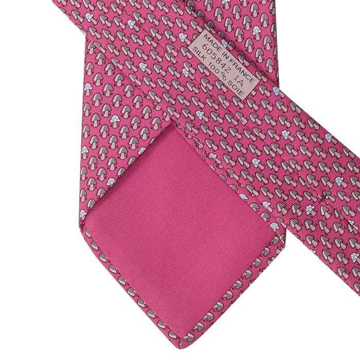 Hermes Men's Silk Tie Whimsical Mushrooms Pattern 605842 | Necktie Cravate