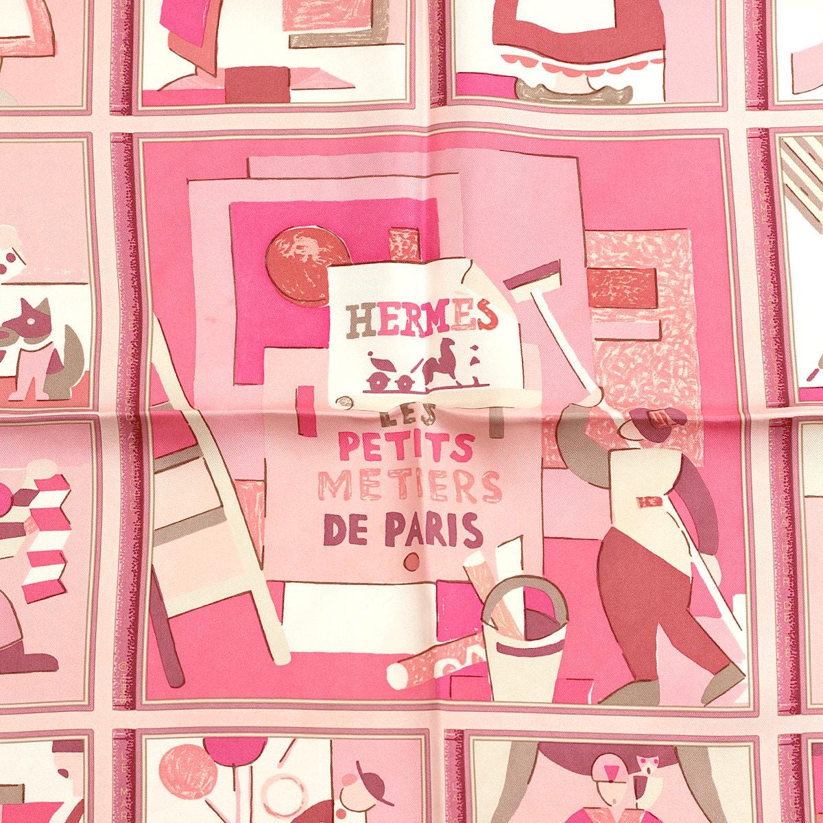 Hermes Scarf "Les Petit Metiers de Paris" by Karen Petrossian 90cm Silk