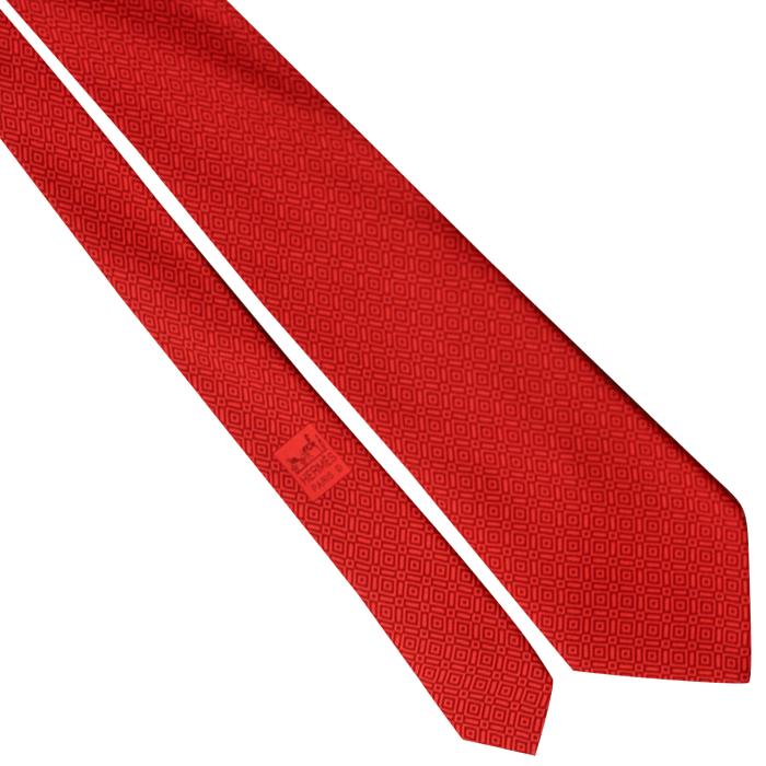 Hermes Men's Silk Tie Geometric Pattern 5332 | Necktie Cravate