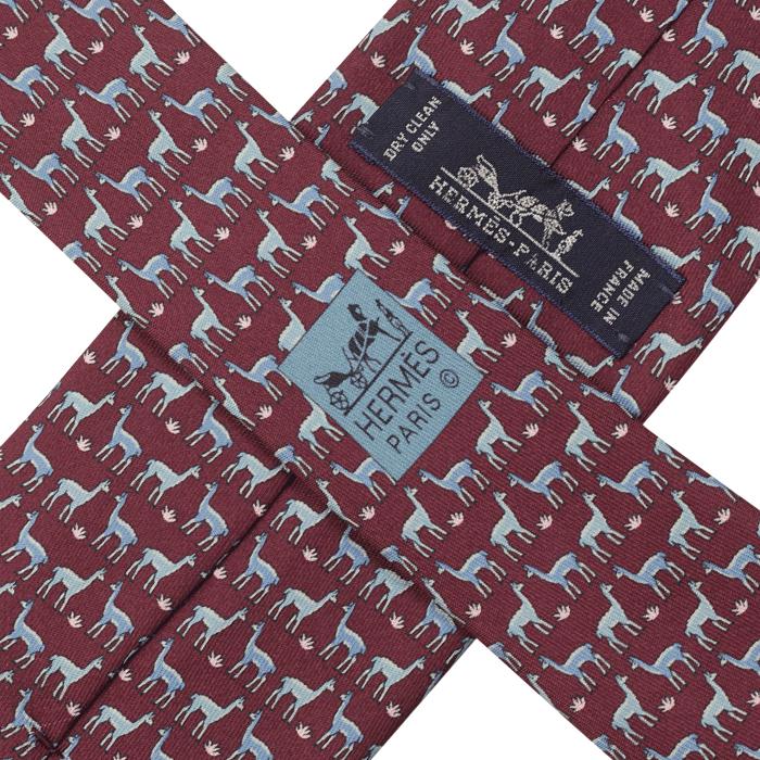 Hermes Men's Silk Tie Whimsical Alpacas Pattern 605920 | Necktie Cravate