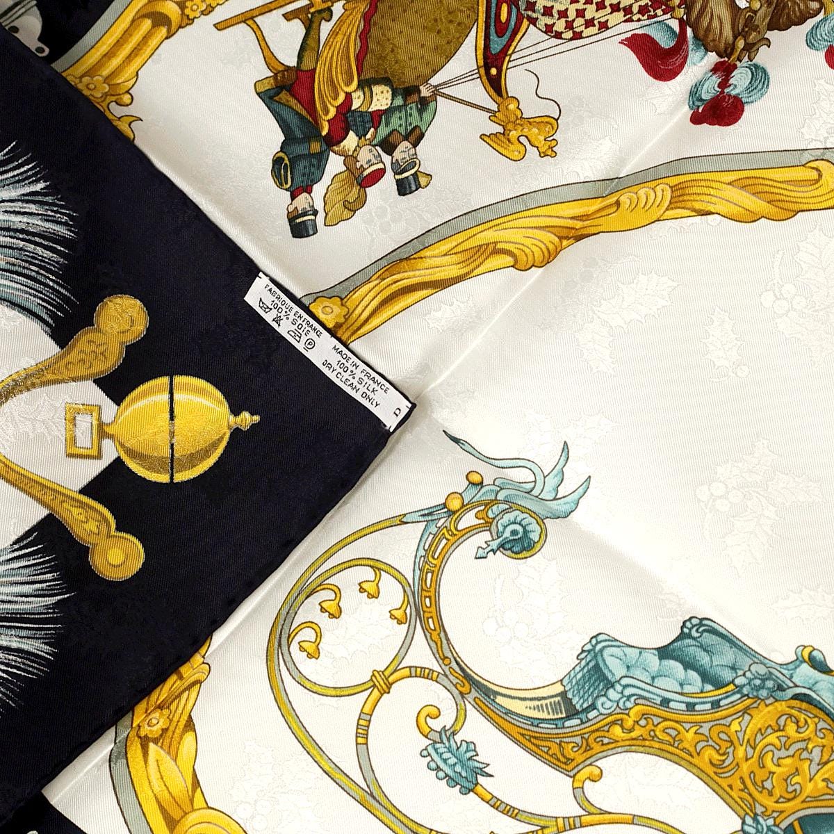 Hermes Scarf "Plumes et Grelots" by Julia Abadie 90cm Silk Jacquard | Carre Foulard NIB