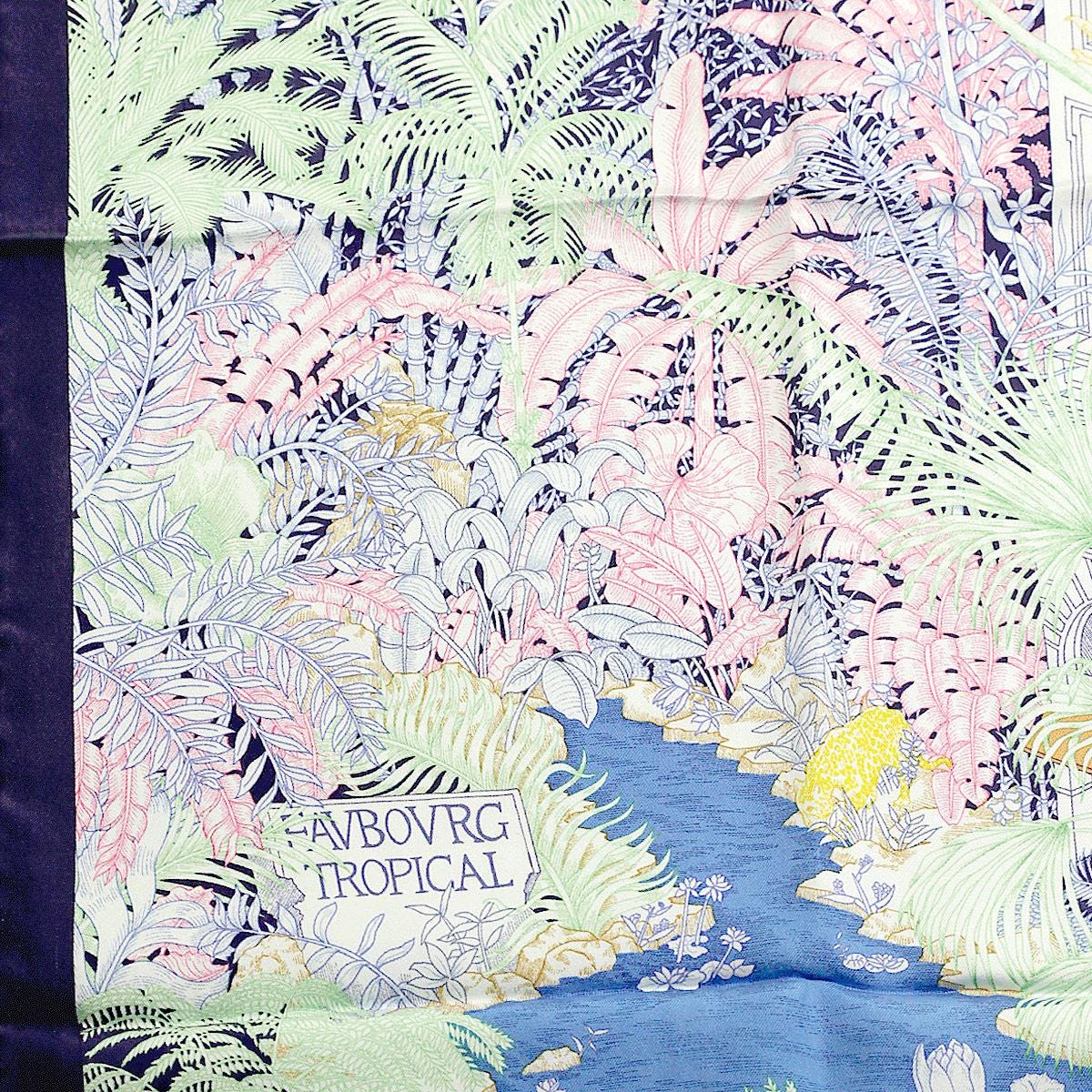 Hermes Scarf "Faubourg Tropical" by Théo de Gueltzl and Octave Marsal 90cm Silk Wash Scarf | Carre Foulard