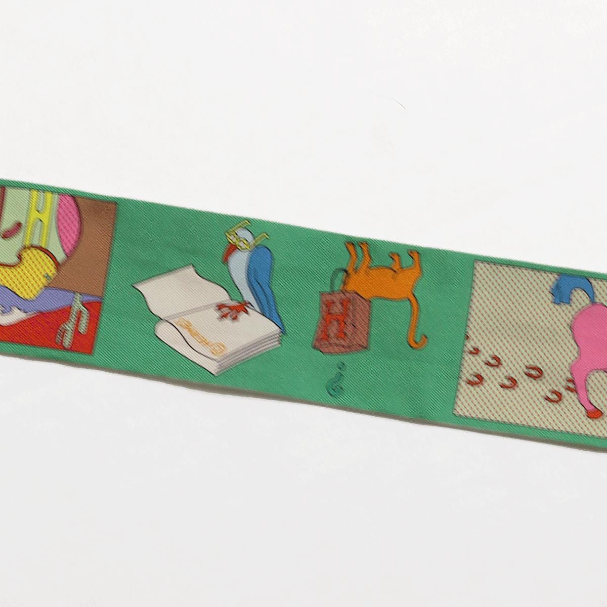Hermes Scarf Maxi Twilly "A Vos Crayons" by Leigh P. Cook Silk 10cm x 180cm | Carre Foulard