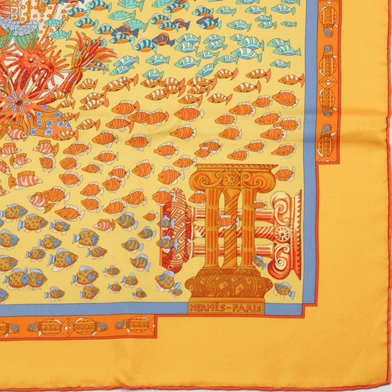 Hermes Scarf "Rencontre Oceane" by Annie Faivre 90cm Silk