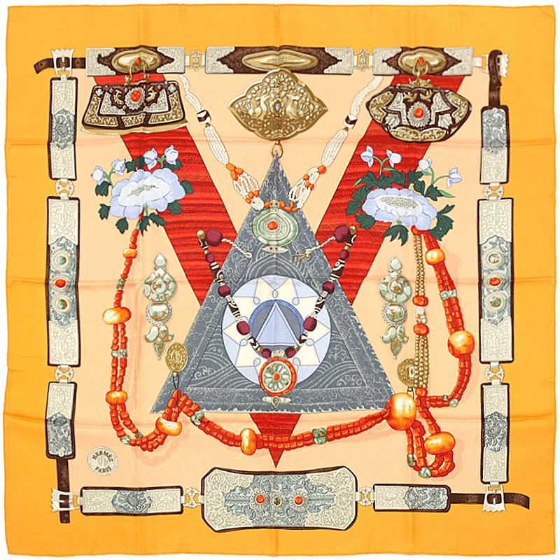 Hermes Scarf "Tibet" by Caty Latham 90cm Silk | Carre Foulard