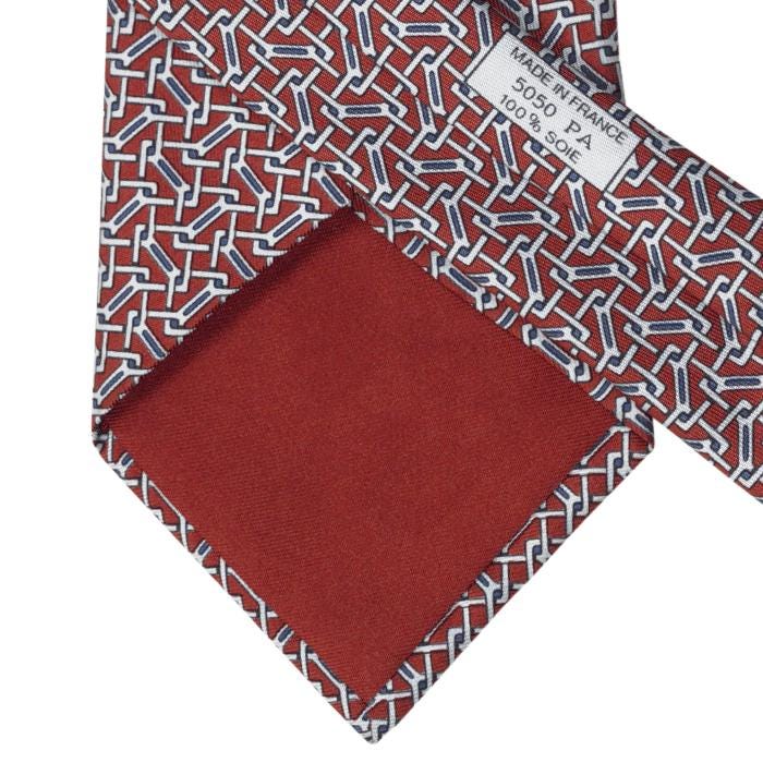 Hermes Men's Silk Tie Geometric Pattern 5050 | Necktie Cravate