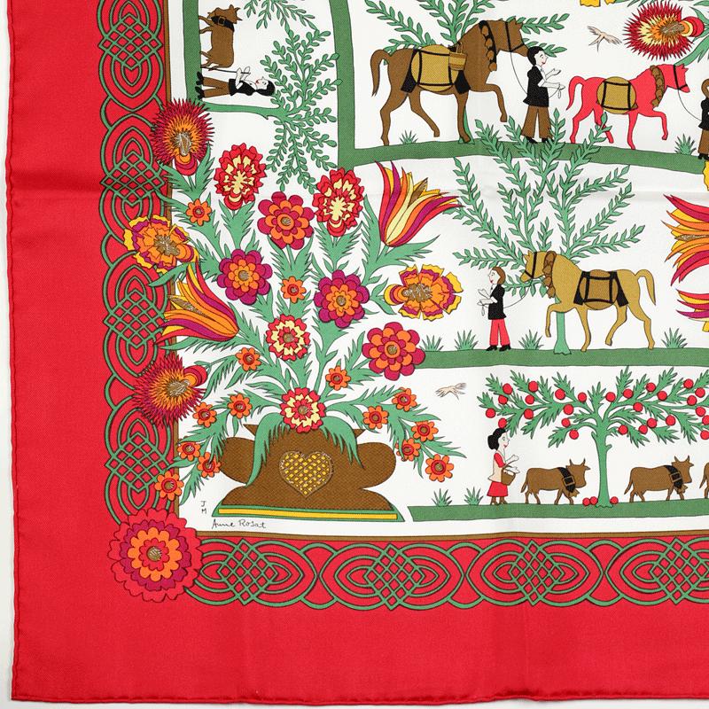Hermes Scarf "Decoupages" by Anne Rosat 90cm Silk | Carre Foulard