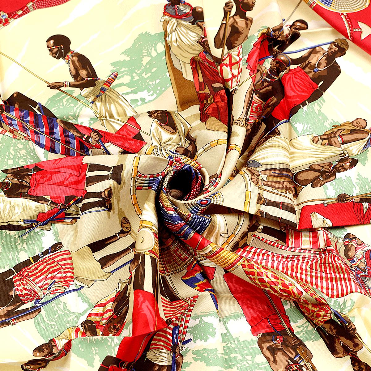 Hermes Scarf "Perles du Kenya" by Dimitri Rybaltchenko Vintage 90cm Silk | Carre Foulard