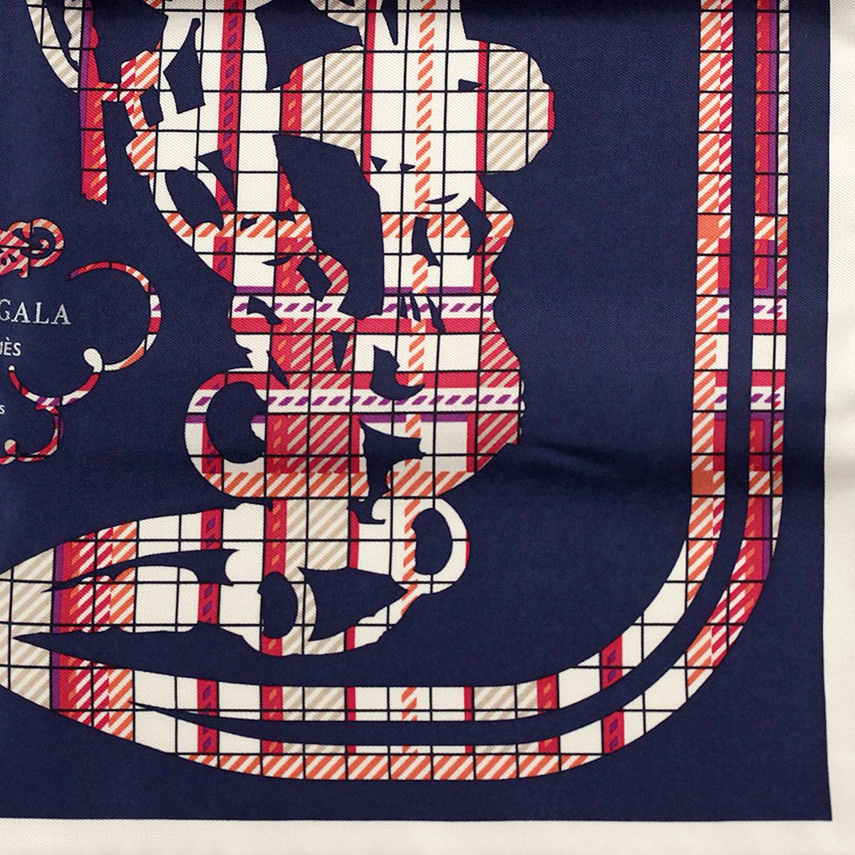 Hermes Scarf 45cm "Brides de Gala Saut Hermes au Grand Palais" by Hugo Grygkar Silk Gavroche