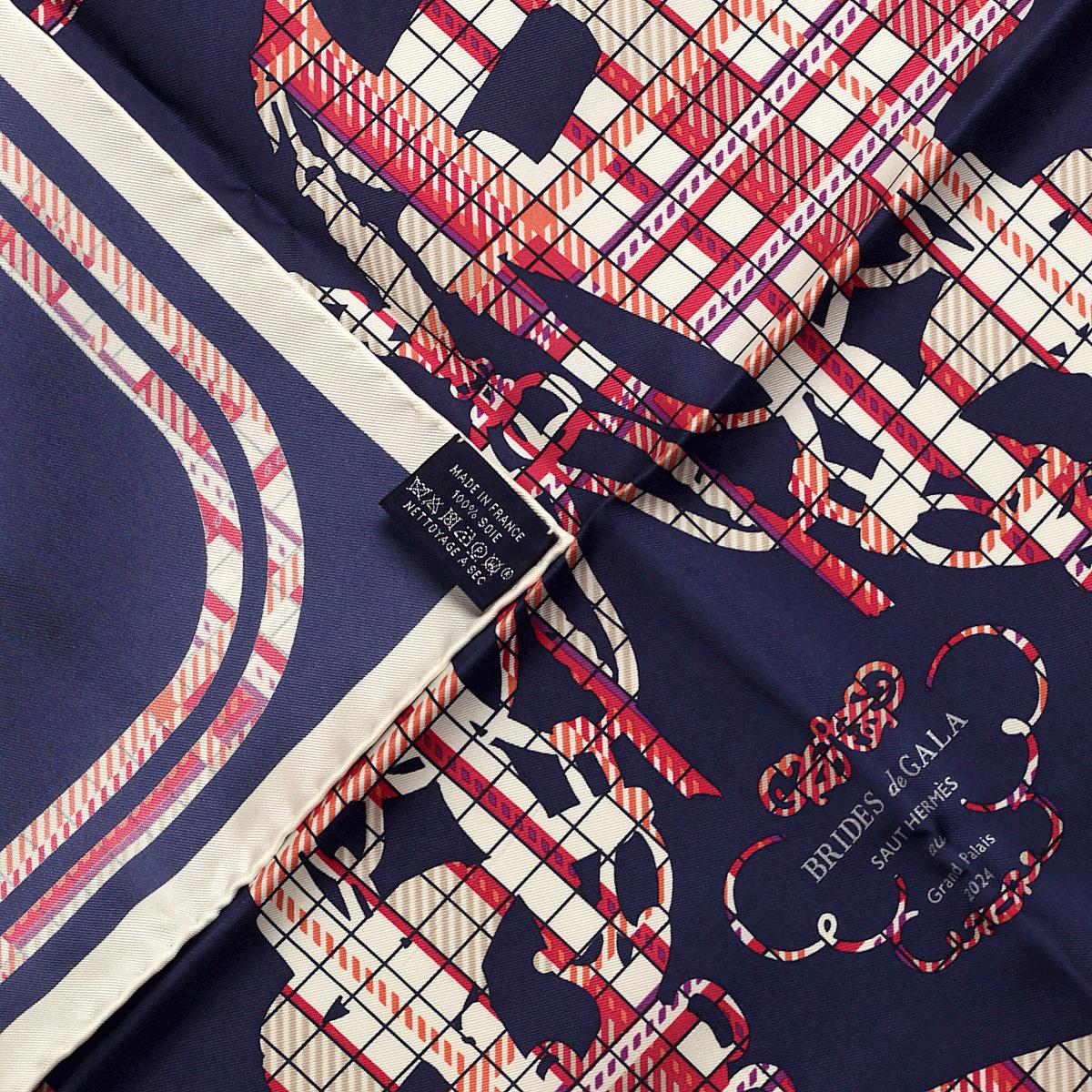 Hermes Scarf 45cm "Brides de Gala Saut Hermes au Grand Palais" by Hugo Grygkar Silk Gavroche