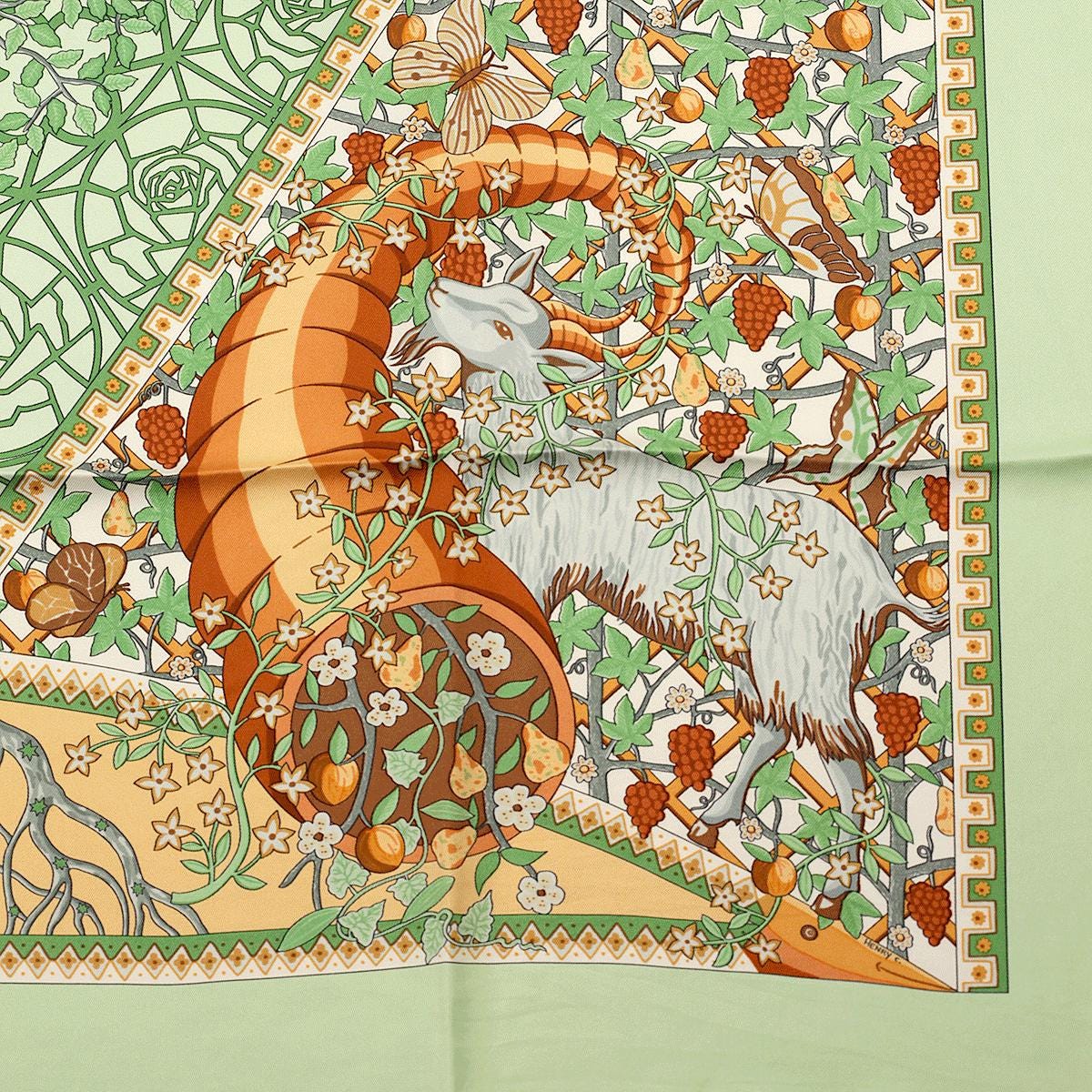 Hermes Scarf "Axis Mundi" by Christine Henry Vintage 90cm Silk