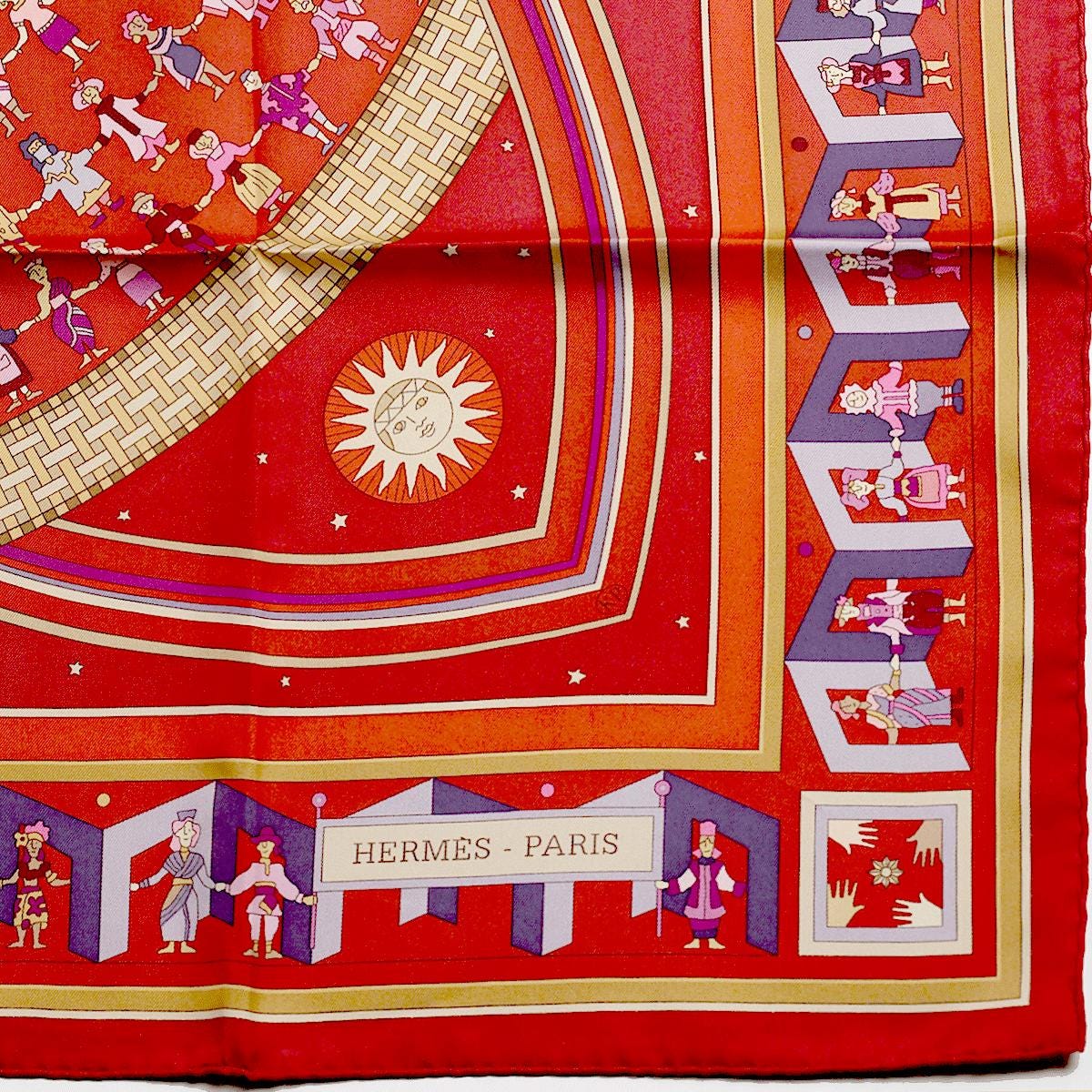 Hermes Scarf "Donner la Main" by Karen Petrossian 90cm Silk | Carre Foulard