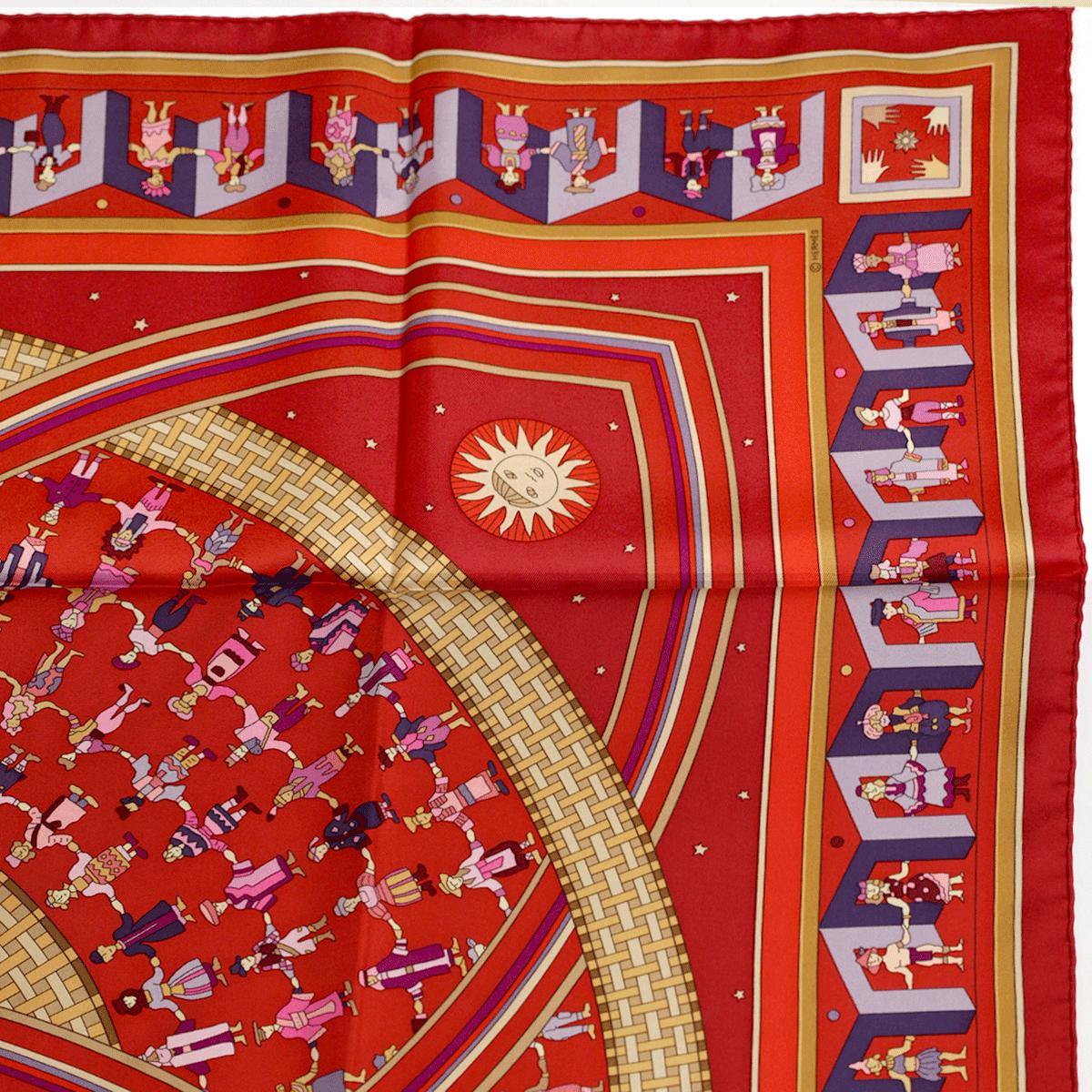 Hermes Scarf "Donner la Main" by Karen Petrossian 90cm Silk | Carre Foulard
