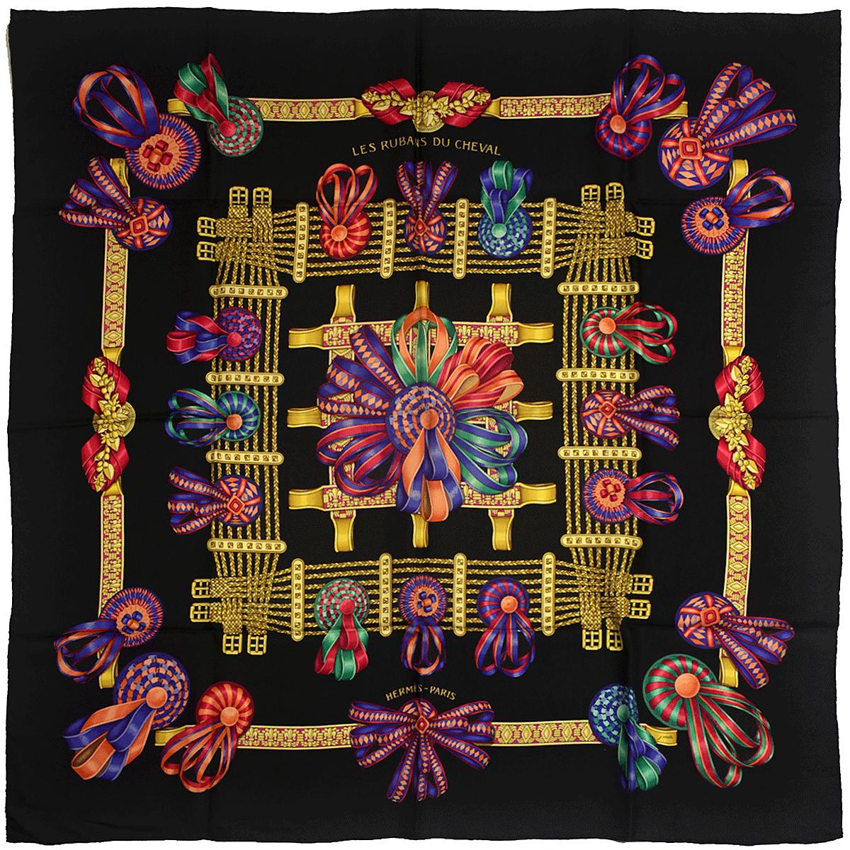 Hermes Scarf "Les Rubans du Cheval" by Joachim Metz 90cm Silk | Carre Foulard