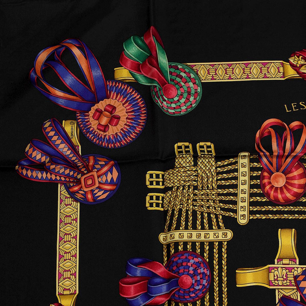 Hermes Scarf "Les Rubans du Cheval" by Joachim Metz 90cm Silk | Carre Foulard