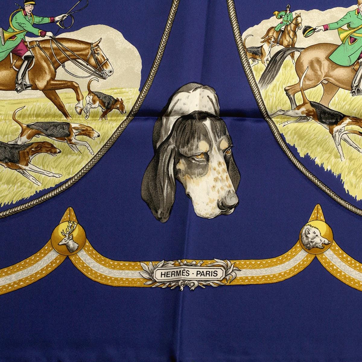 Hermes Scarf "Le Laisser Courre" by Jean De Fougerolle 90cm Silk | Carre Foulard