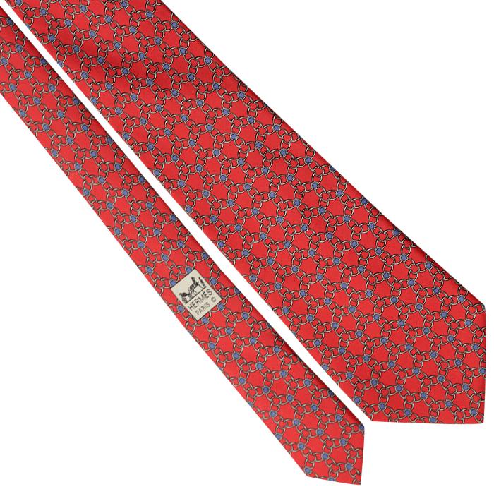 Hermes Men's Silk Tie Equestrian Geometric Pattern 5339 | Necktie Cravate