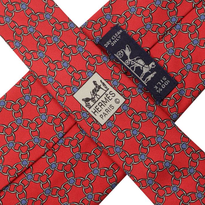 Hermes Men's Silk Tie Equestrian Geometric Pattern 5339 | Necktie Cravate