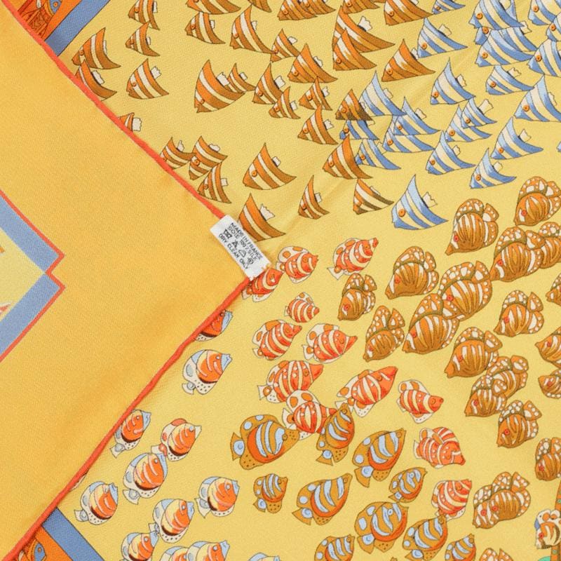 Hermes Scarf "Rencontre Oceane" by Annie Faivre 90cm Silk