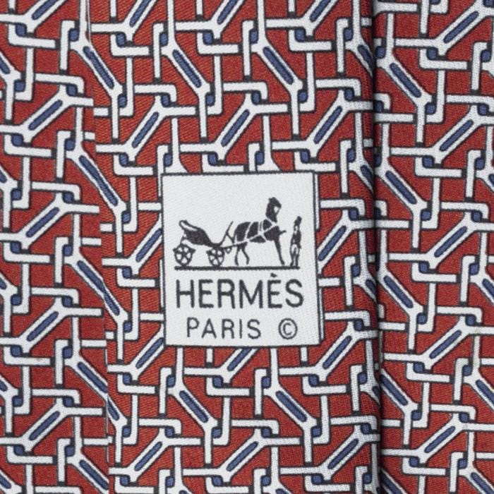 Hermes Men's Silk Tie Geometric Pattern 5050 | Necktie Cravate