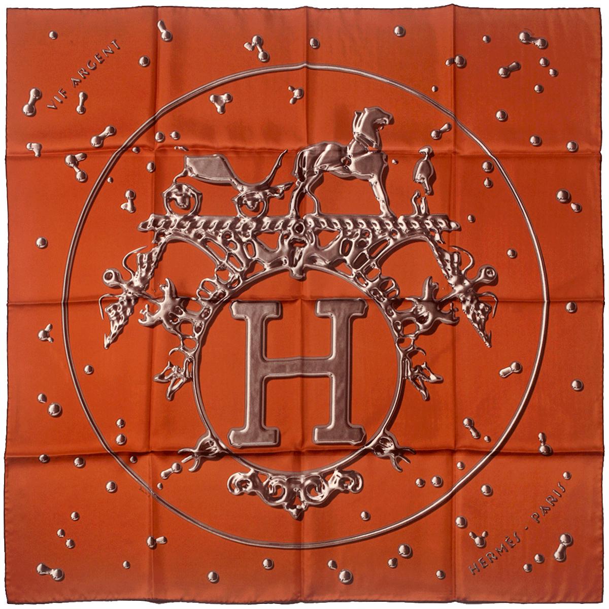 Hermes Scarf "Vif Argent" by Dimitri Rybaltchenko 90cm Silk | Carre Foulard