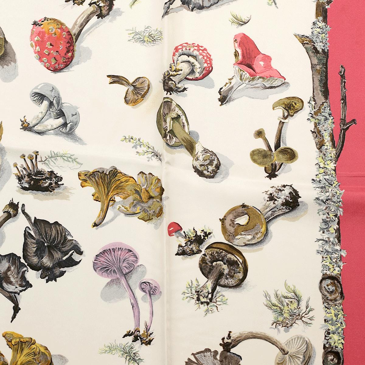 Hermes Scarf "Champignons" by Anne Gavarni & Françoise De La Perriere 90cm Silk