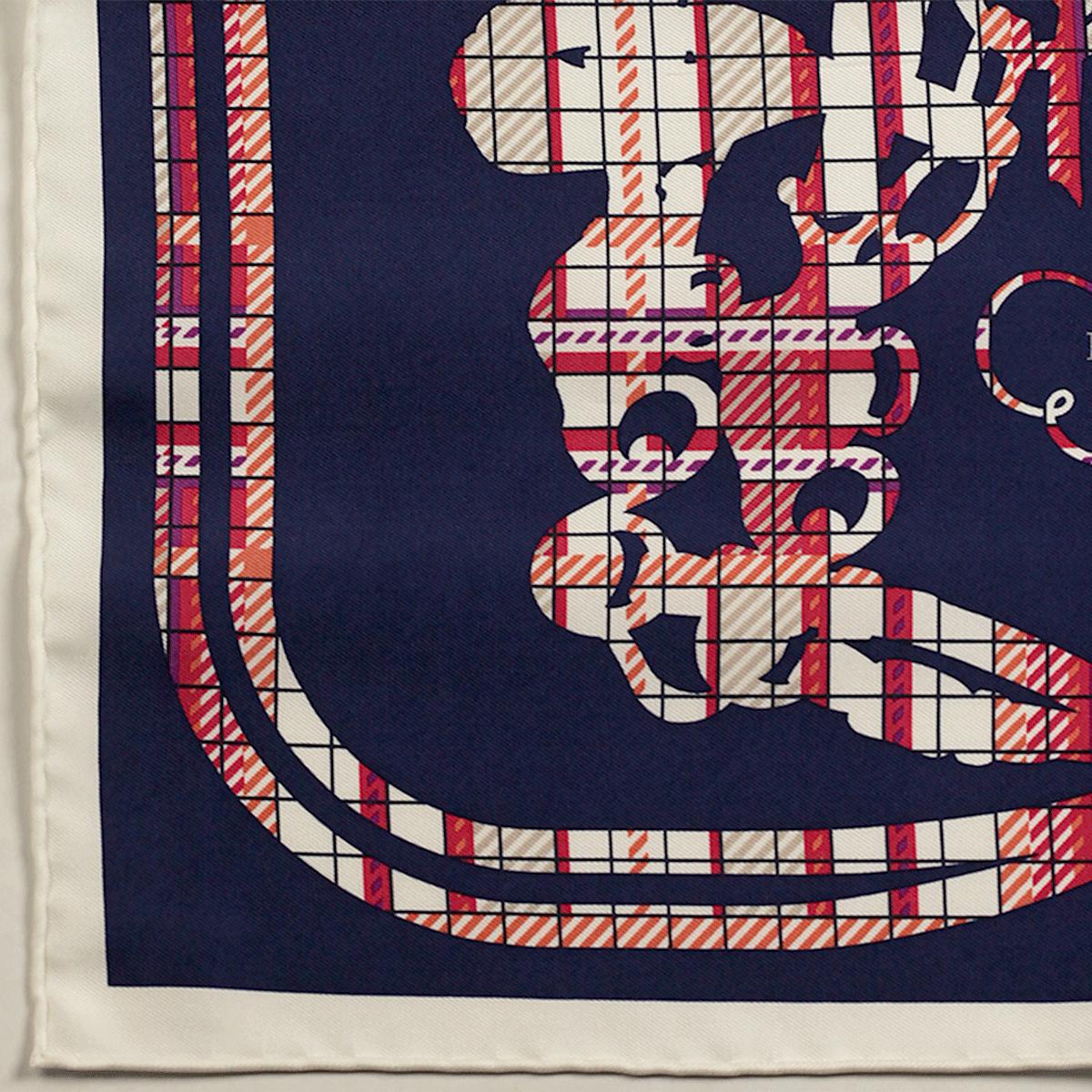 Hermes Scarf 45cm "Brides de Gala Saut Hermes au Grand Palais" by Hugo Grygkar Silk Gavroche