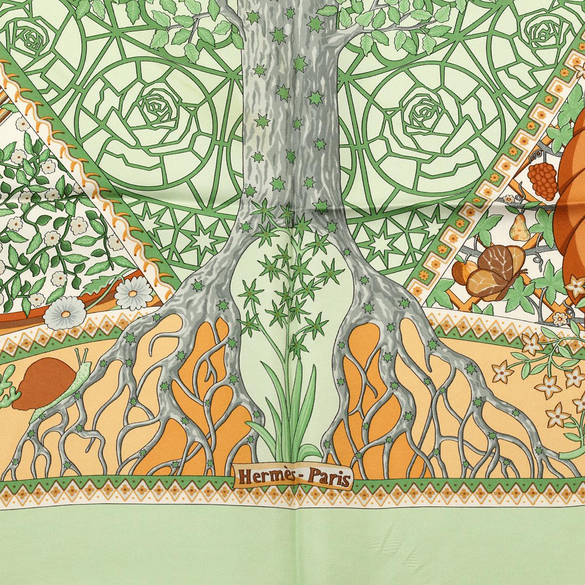 Hermes Scarf "Axis Mundi" by Christine Henry Vintage 90cm Silk