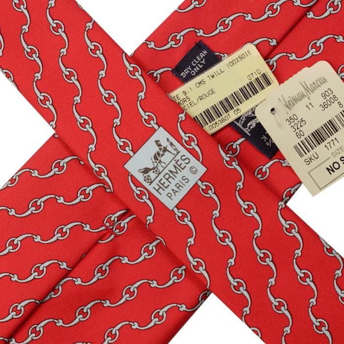 Hermes Men's Silk Tie Equestrian Geometric Pattern 5360 | Necktie Cravate NWT