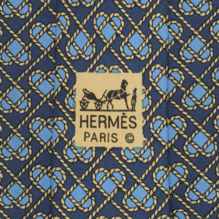 Hermes Men's Silk Tie Vintage Geometric Pattern 7308 | Necktie Cravate