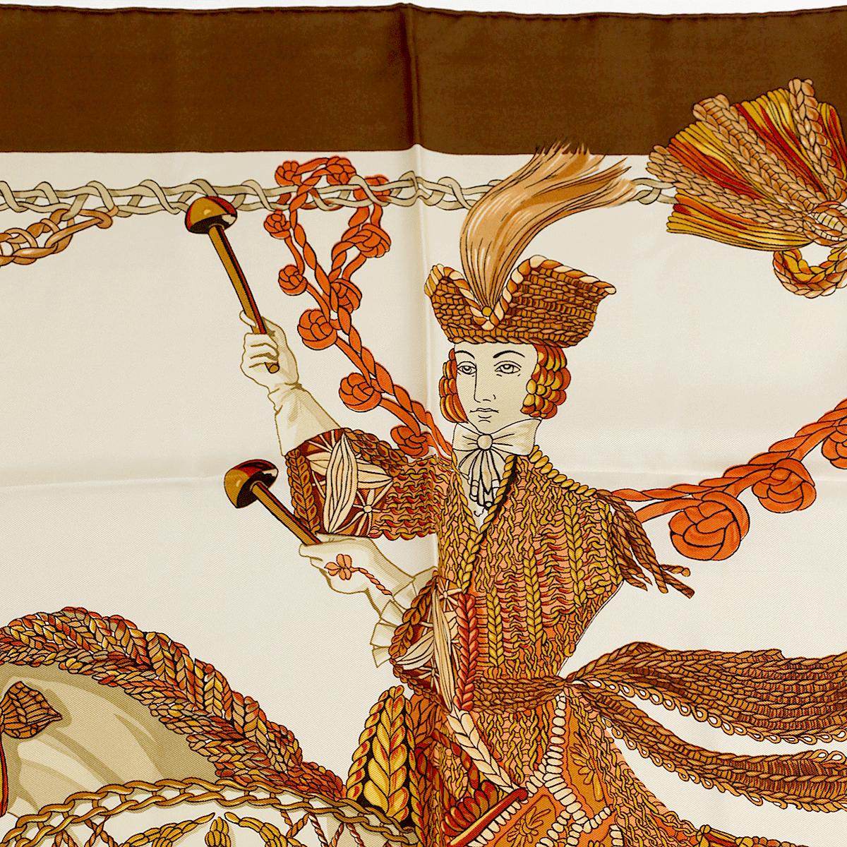 Hermes Scarf "La Timbalier" by Francoise Heron 90cm Silk | Carre Foulard