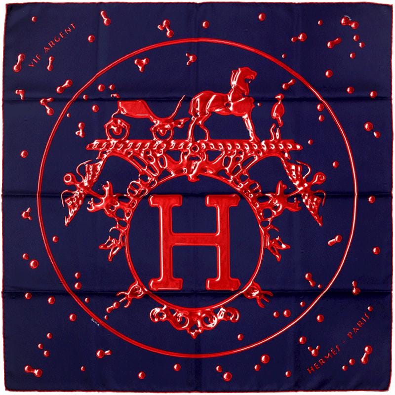 Hermes Scarf "Vif Argent" by Dimitri Rybaltchenko 90cm Silk | Carre Foulard
