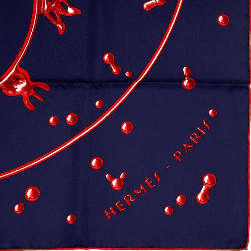 Hermes Scarf "Vif Argent" by Dimitri Rybaltchenko 90cm Silk | Carre Foulard