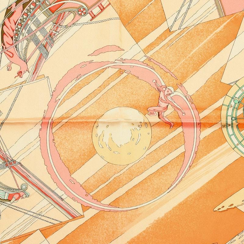 HERMES カレ90 Dominik Jarlegant Face Large Hermes Scarf 