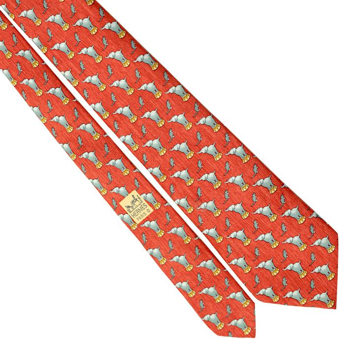 Hermes Men's Silk Tie Whimsical Circus Elephants Pattern 7681 | Necktie Cravate